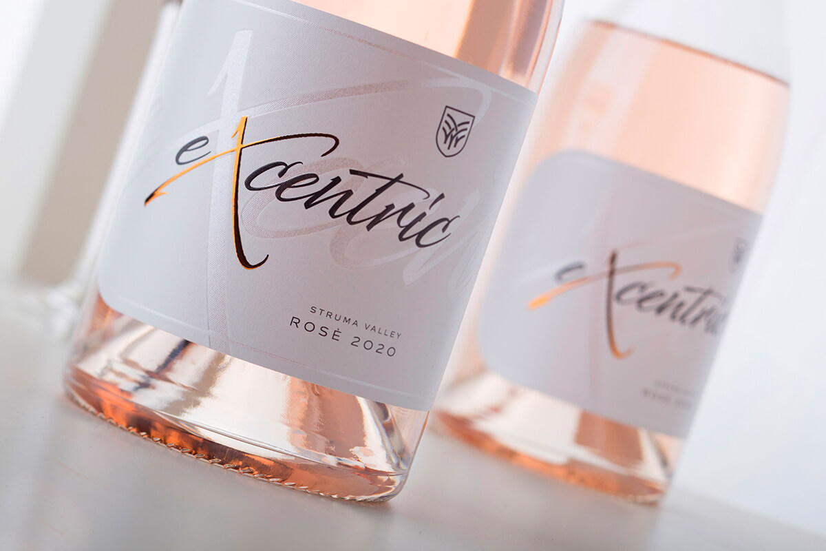 excentric Rose wine label